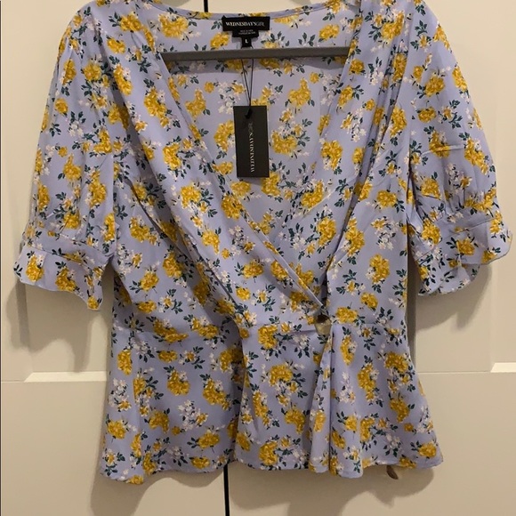 ASOS Tops - Size Large, Wednesday’sGirl Floral Wrap Blouse